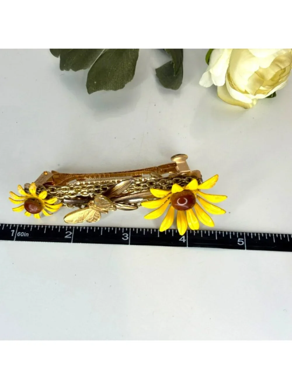 Daisy Butterfly Barrette | One of a Kind Floral Hair Clip